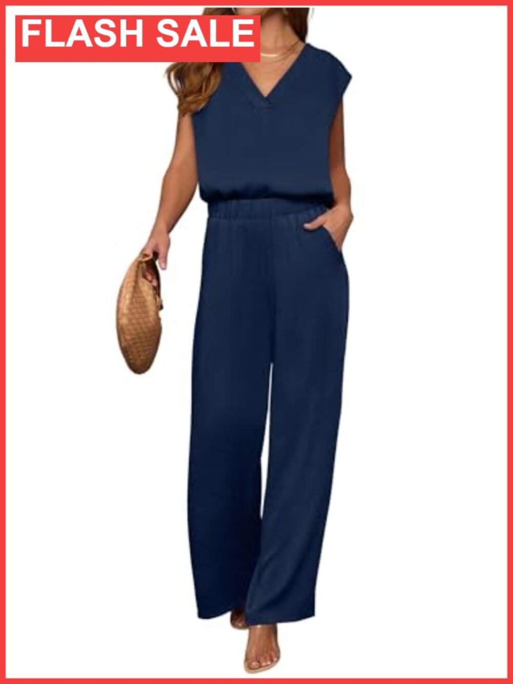 Women's 2 Piece V-Neck Top Wide Leg Pants Lounge Set